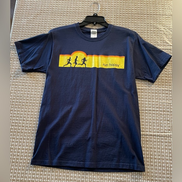 Brooks Other - Brooks Run Happy Tshirt Jerzees Brand Navy Blue Men’s Medium GUC